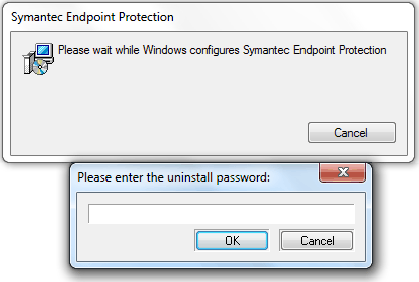 cannot uninstall symantec endpoint
